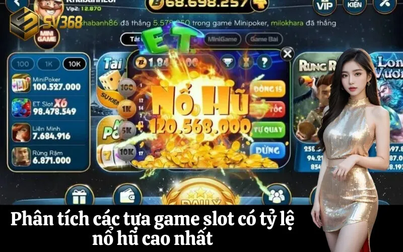 Phân tích các tựa game slot có tỷ lệ nổ hũ cao nhất